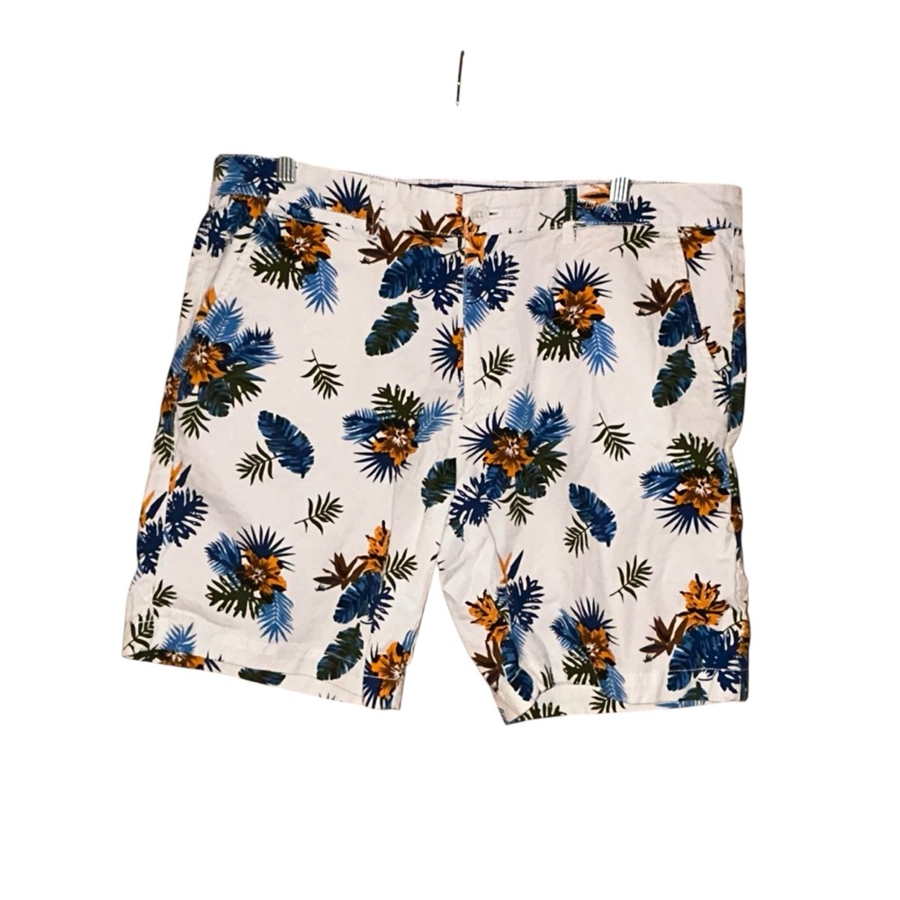 Denim & Flower Ricky Singh Mens Hawaiian Shorts‎ 36 White Aloha Stretch Vacation